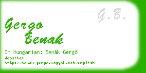 gergo benak business card