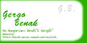 gergo benak business card